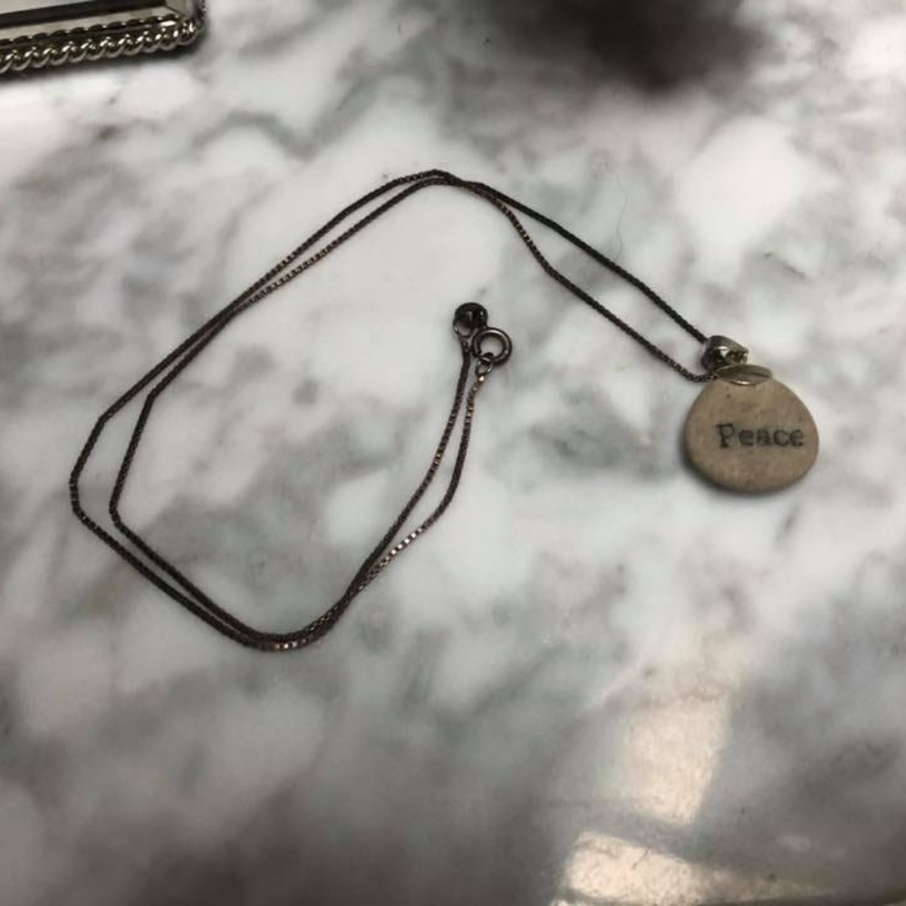 Silver Necklace with Peace Pendant